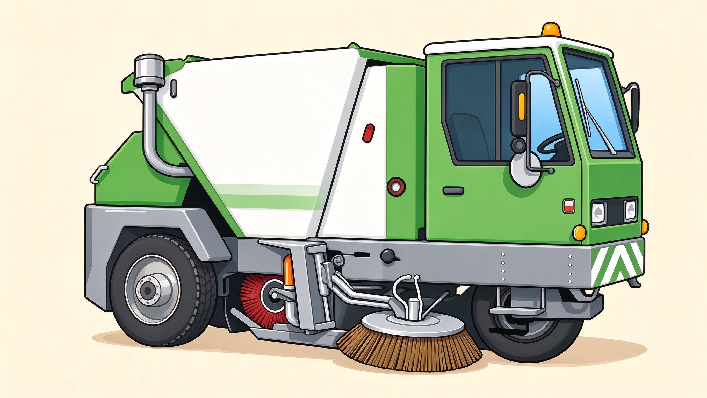 Street sweeper annotated picture vocabulary with labeled objects