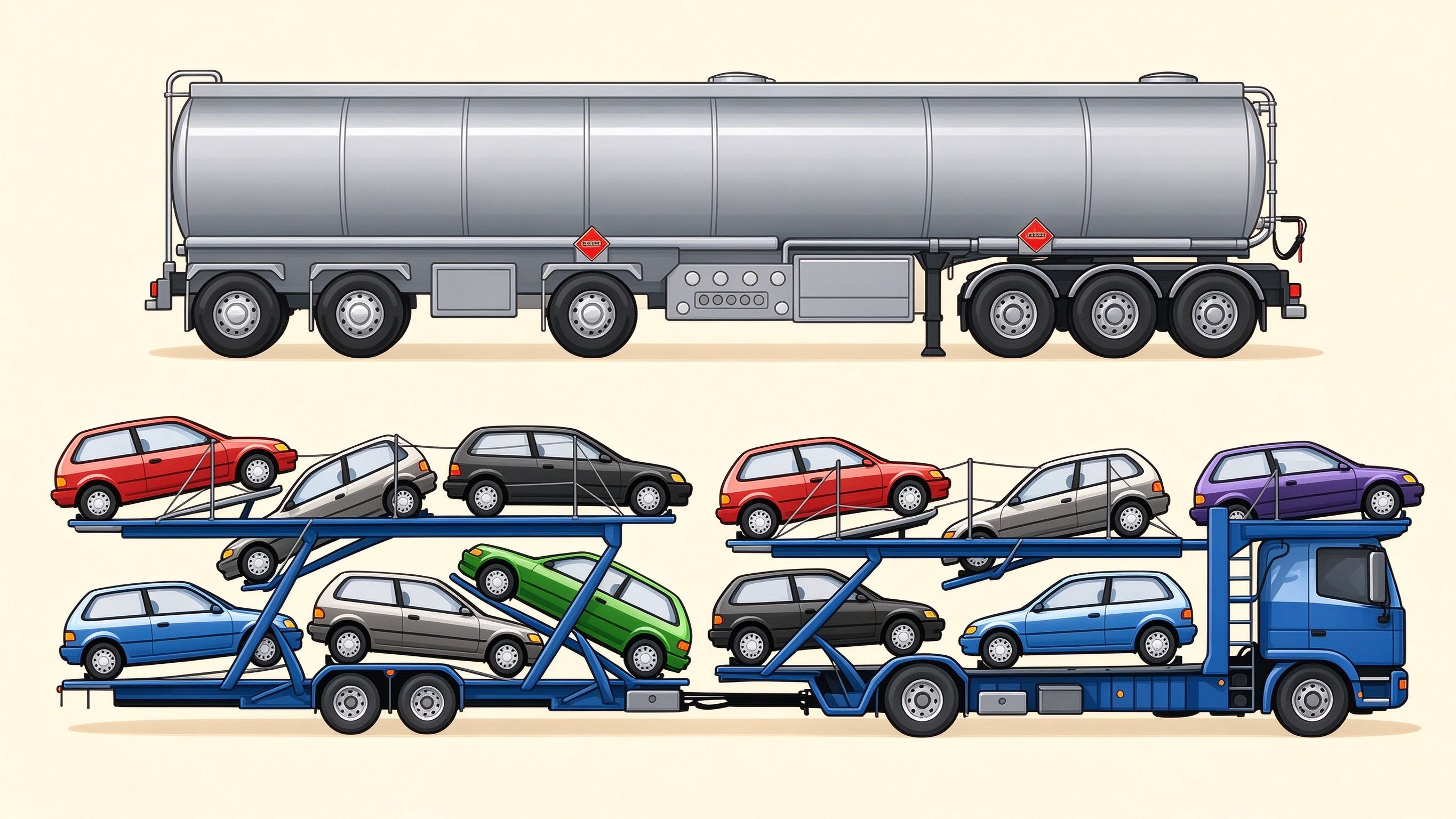 Semi-trailer example annotated picture vocabulary with labeled objects