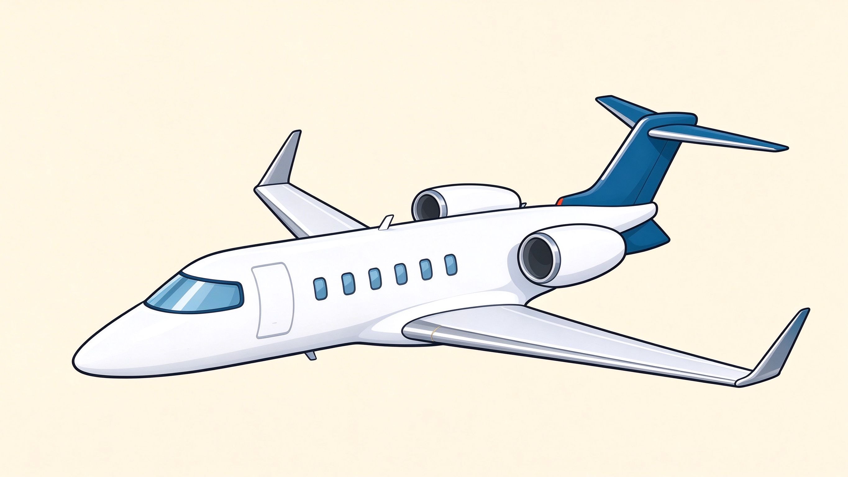 Business jet annotated picture vocabulary with labeled objects