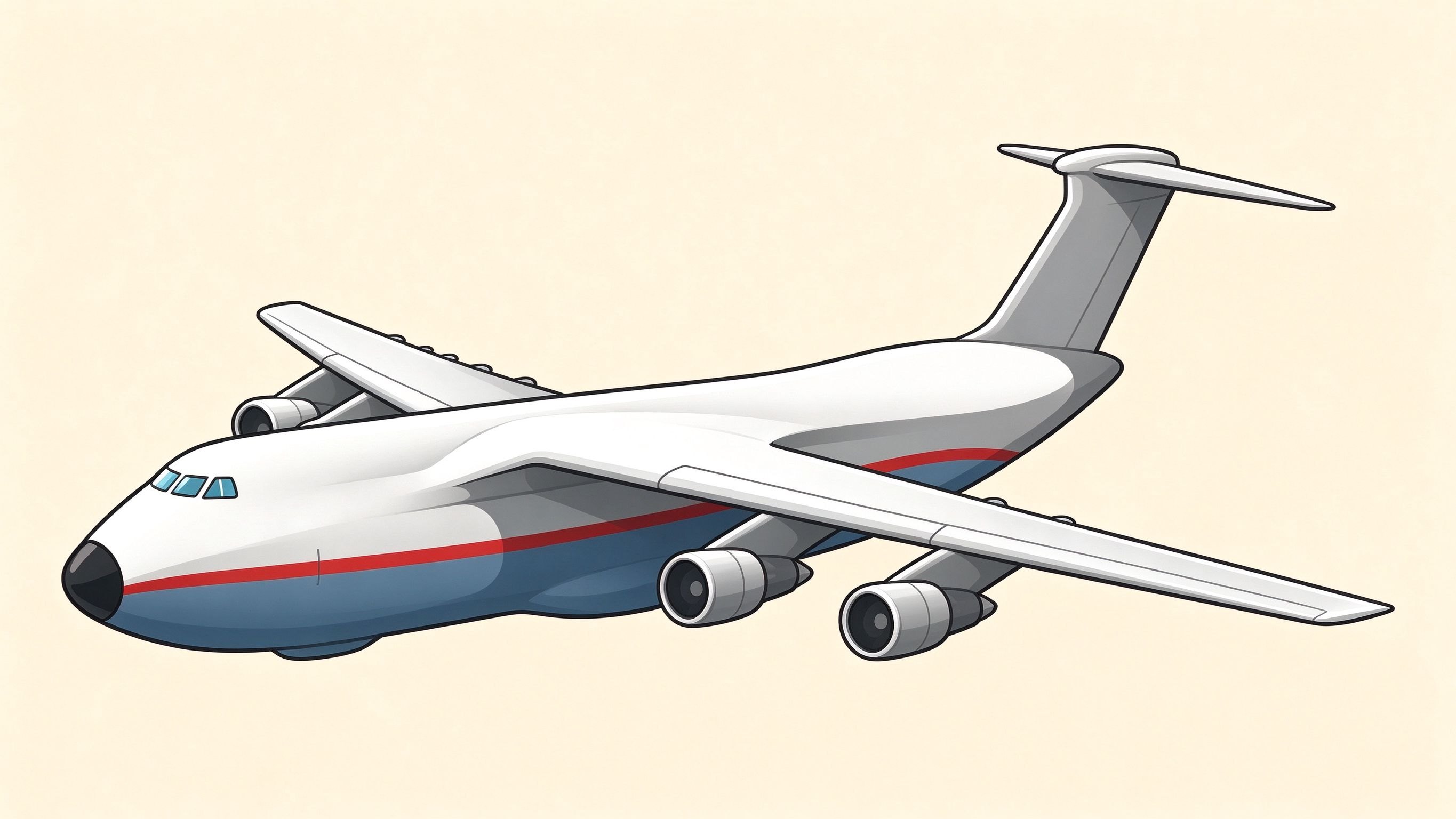 Cargo plane annotated picture vocabulary with labeled objects