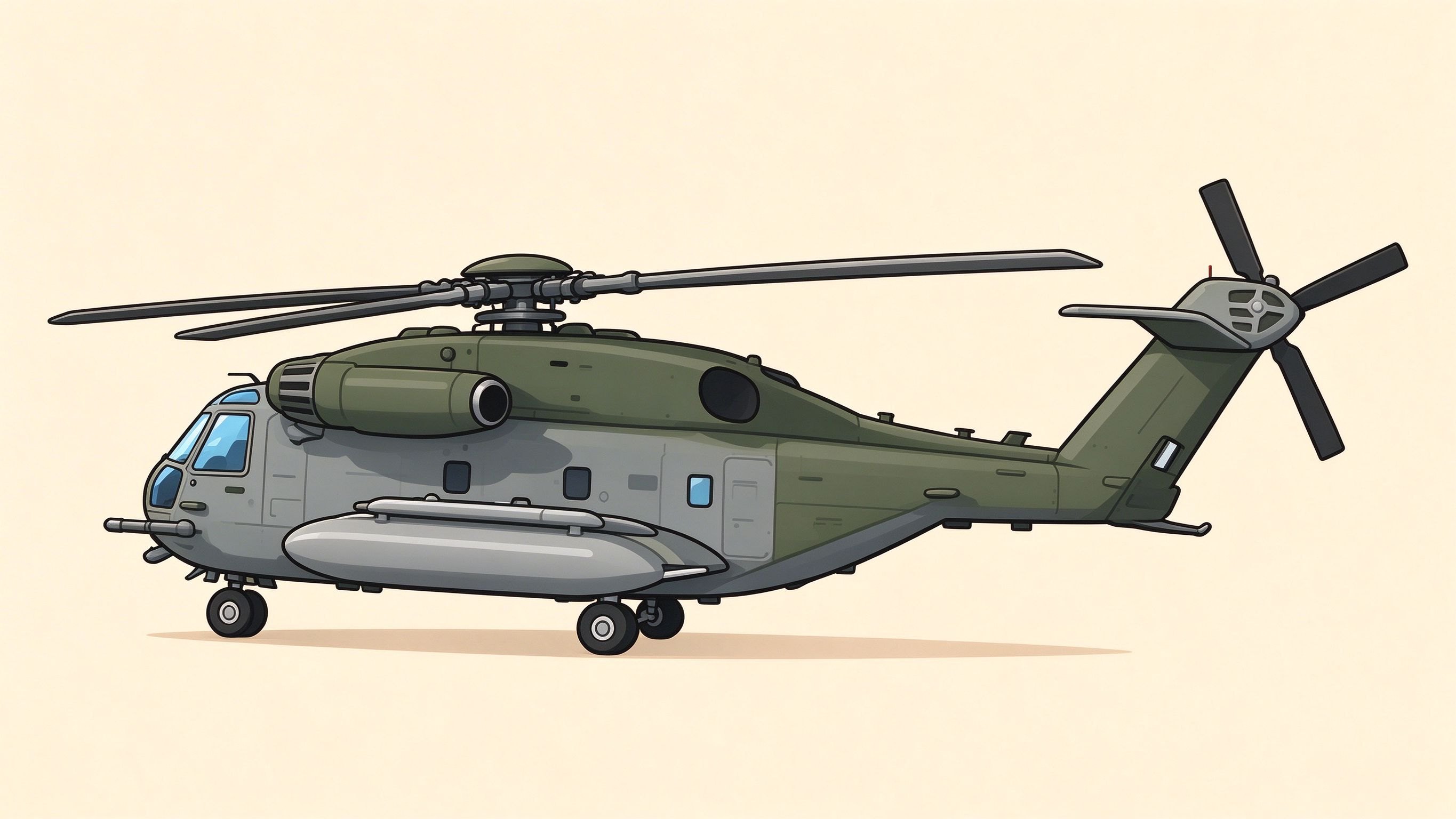 Tactical transport helicopter annotated picture vocabulary with labeled objects