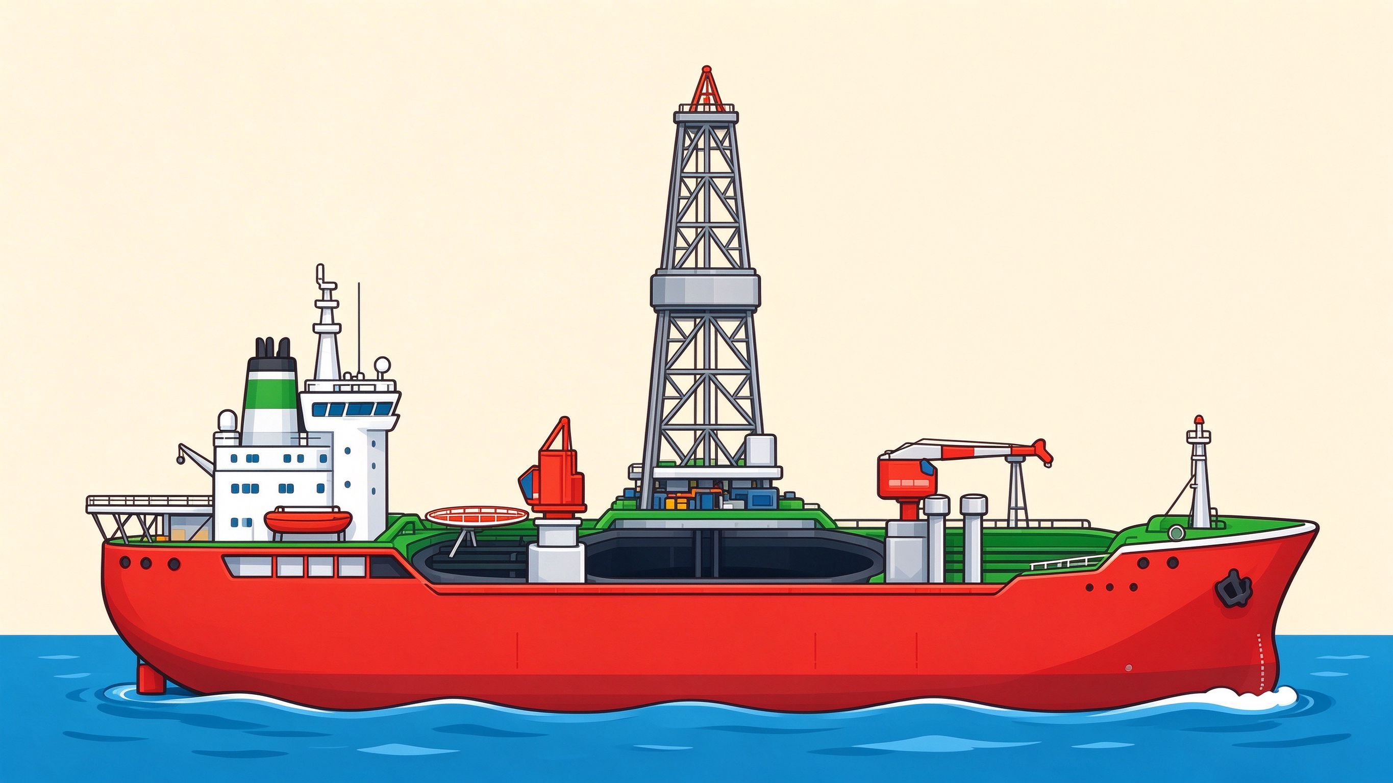 Drillship annotated picture vocabulary with labeled objects
