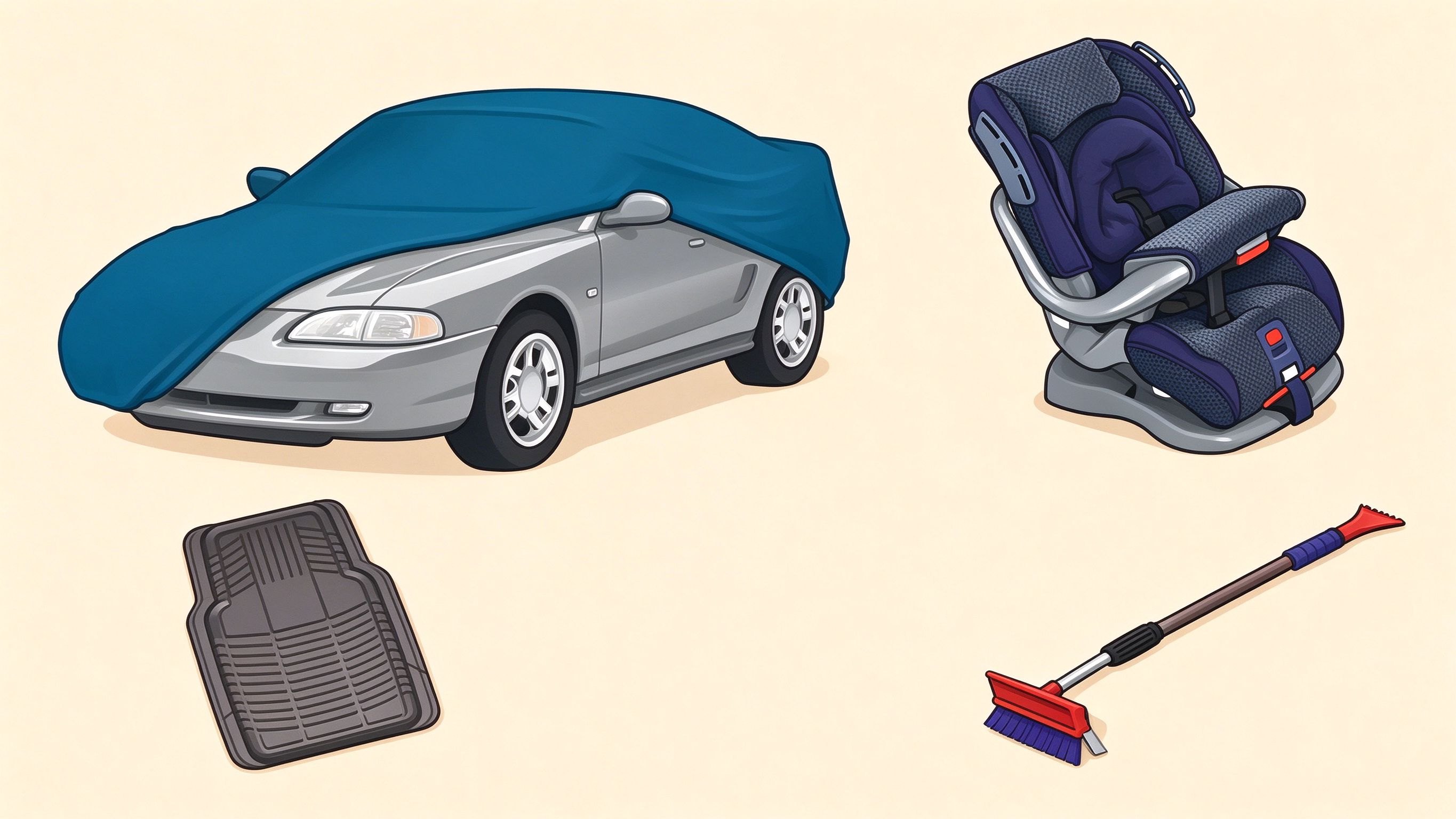 Car Parts (4) annotated picture vocabulary with labeled objects