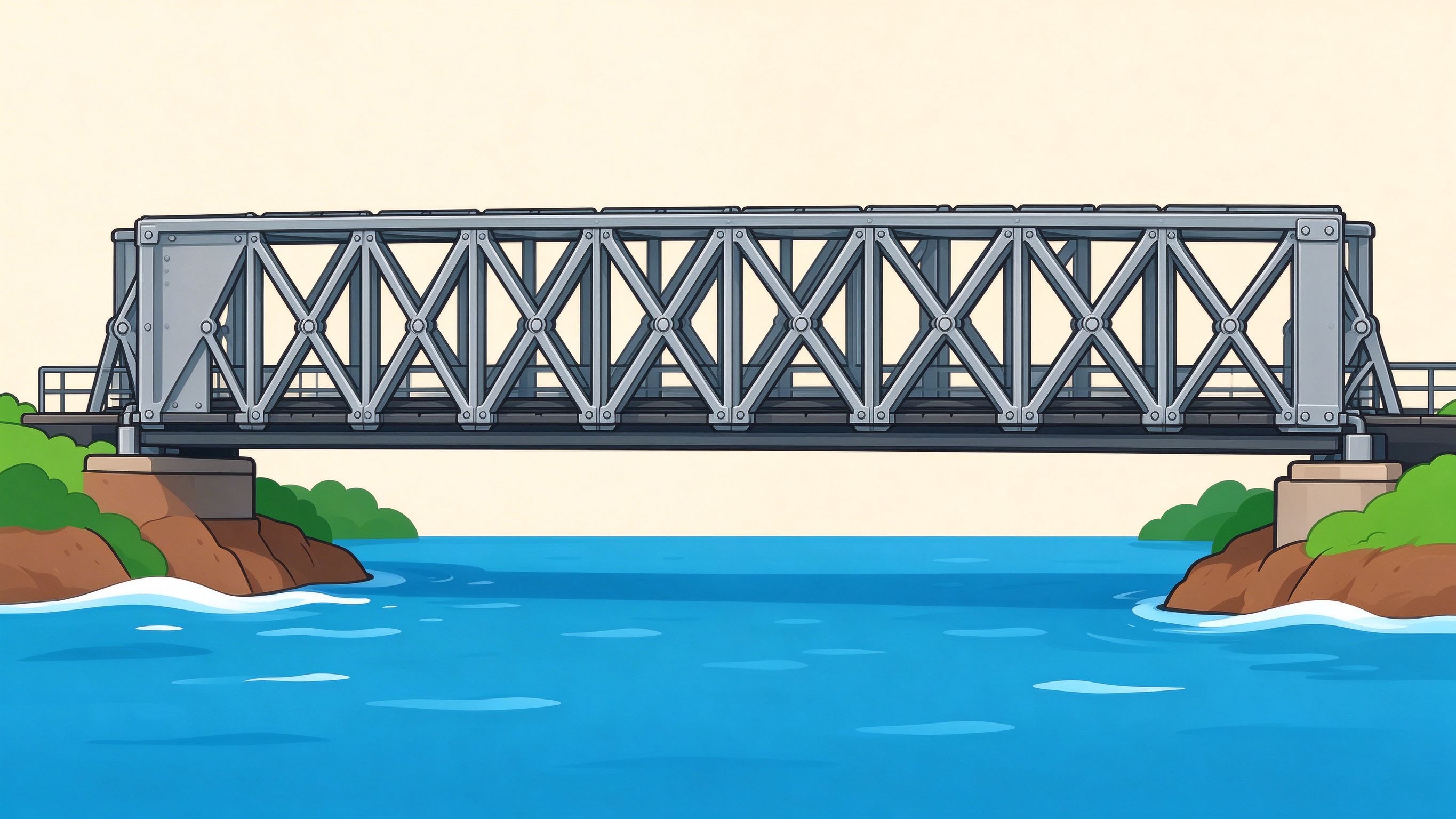 Bailey bridge annotated picture vocabulary with labeled objects