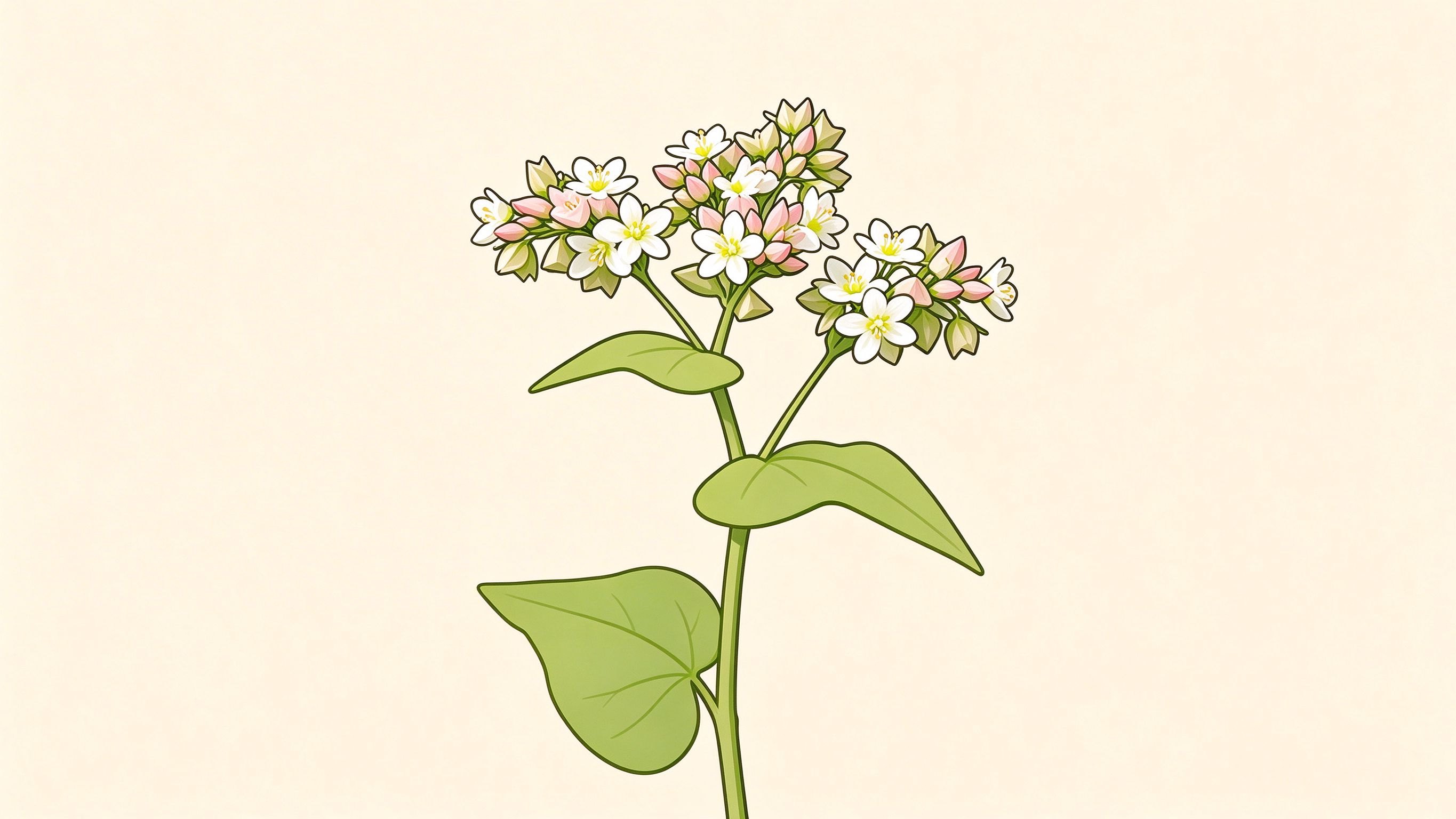 Buckwheat raceme annotated picture vocabulary with labeled objects