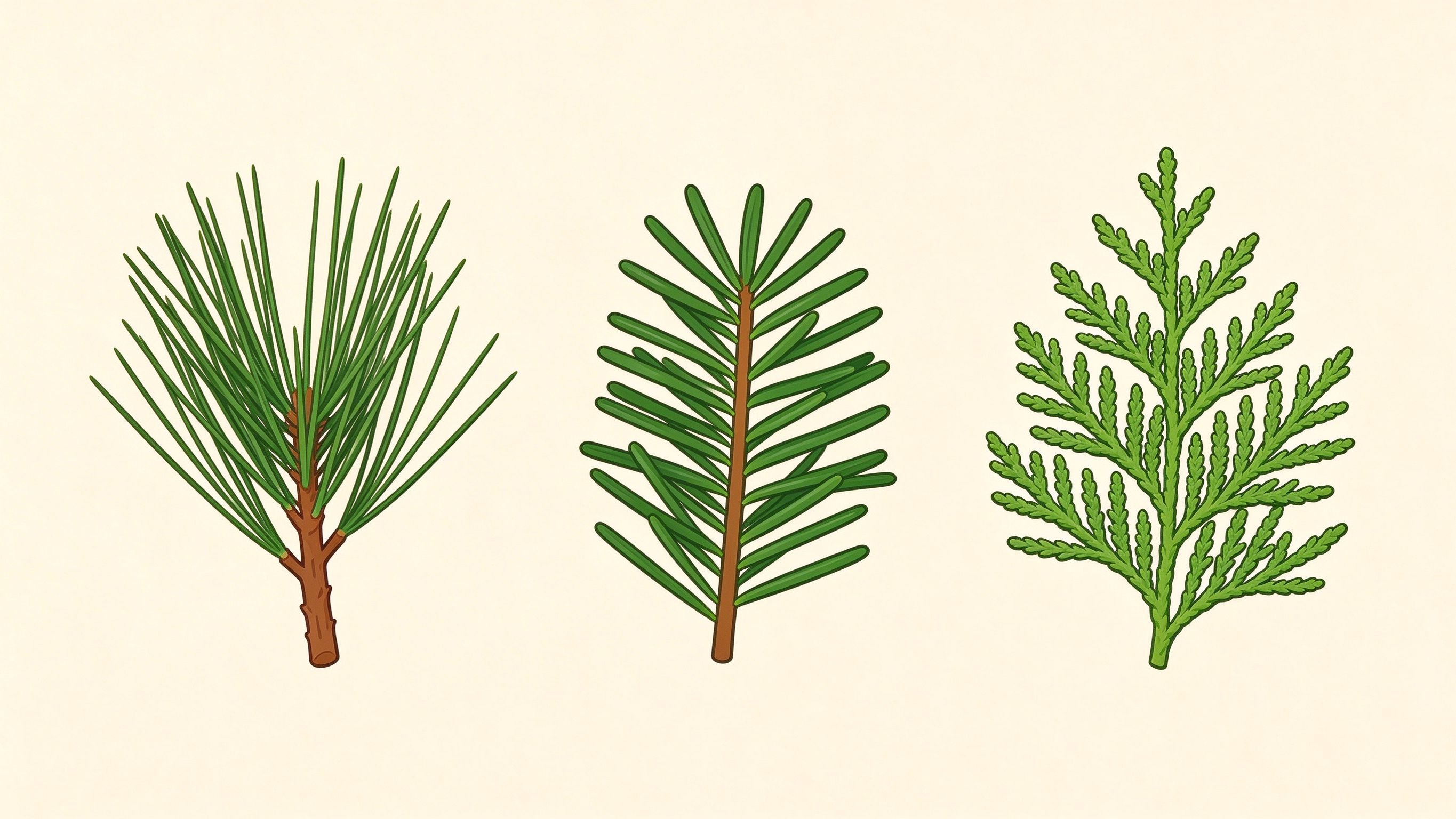 Conifer leaves annotated picture vocabulary with labeled objects