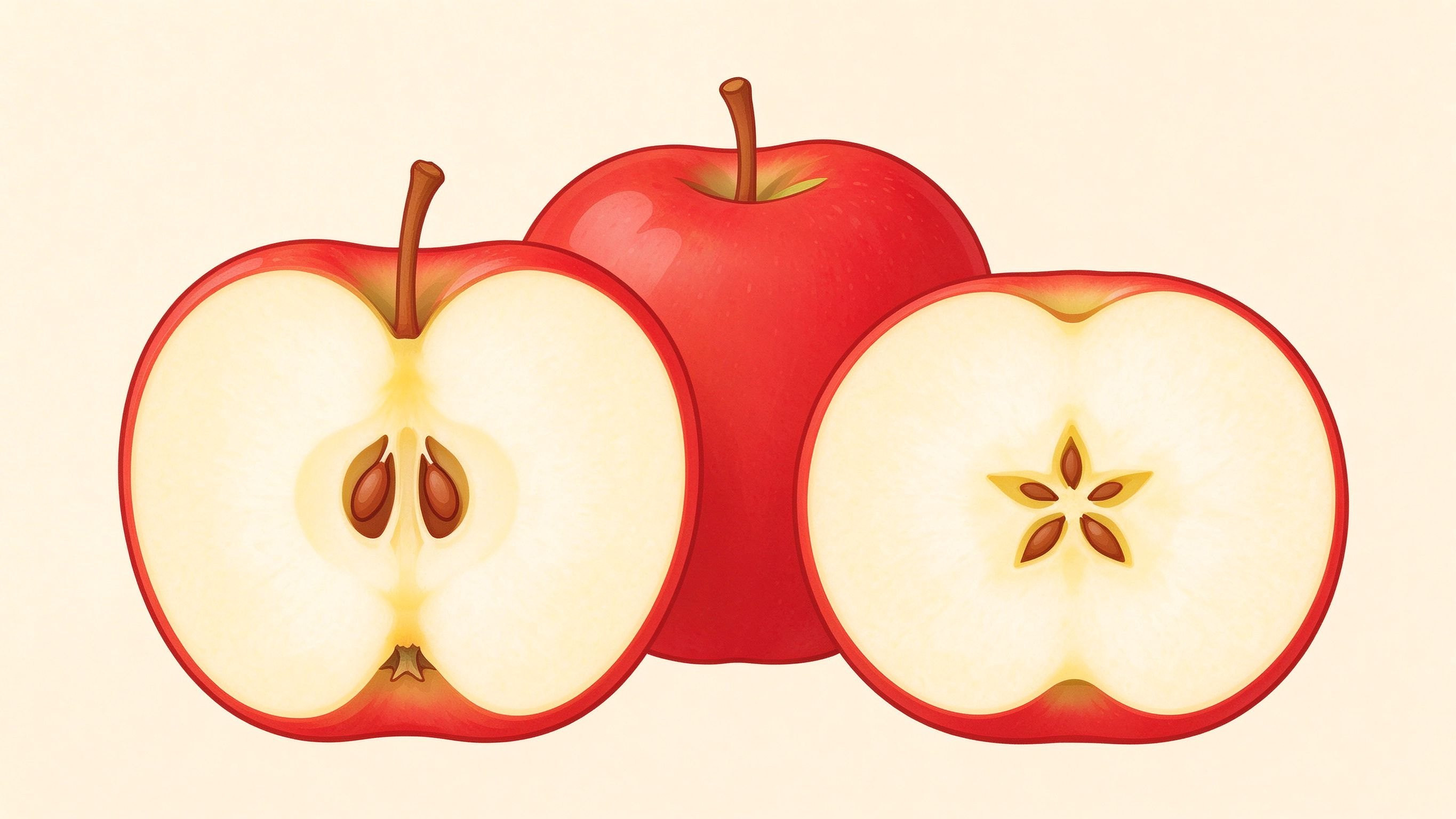 Pome fruit annotated picture vocabulary with labeled objects