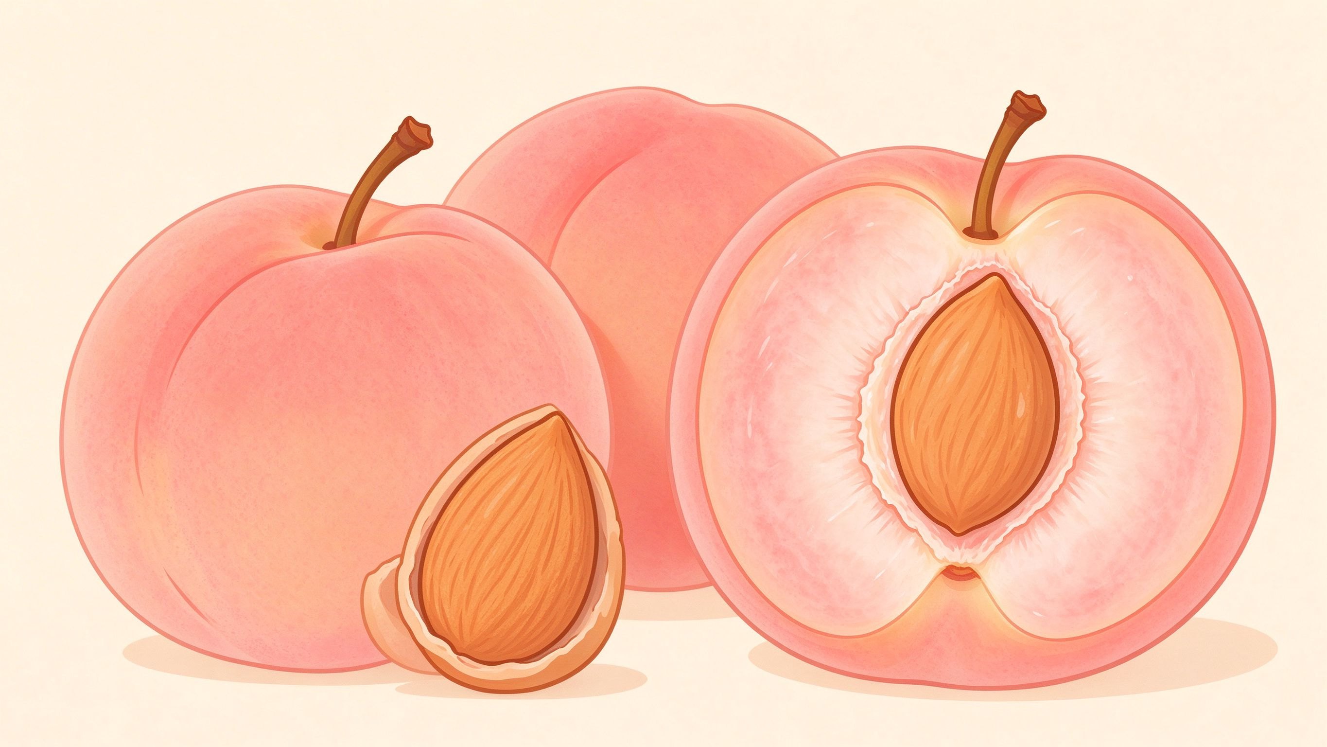 Stone fruit annotated picture vocabulary with labeled objects