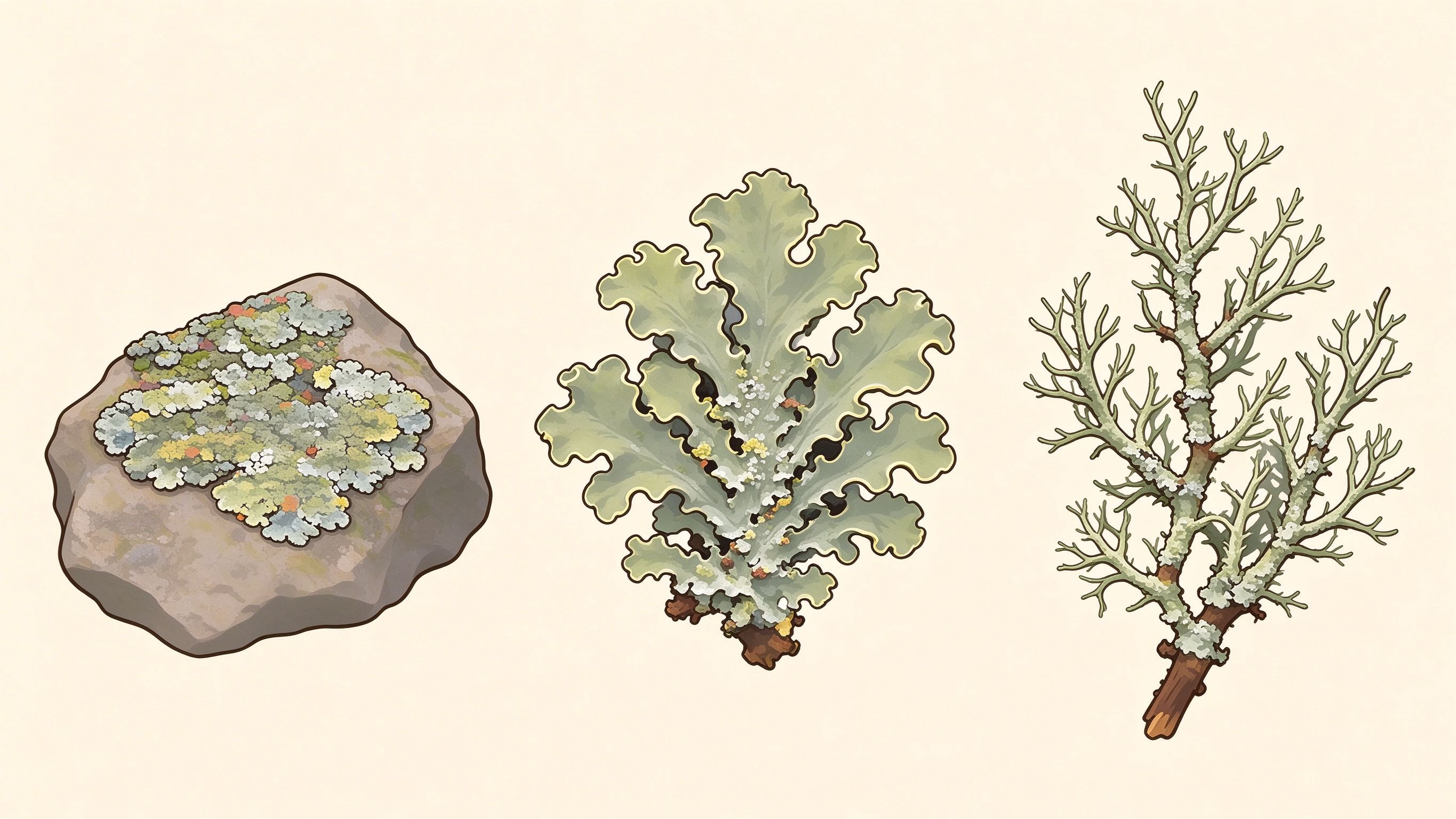 Lichen types annotated picture vocabulary with labeled objects