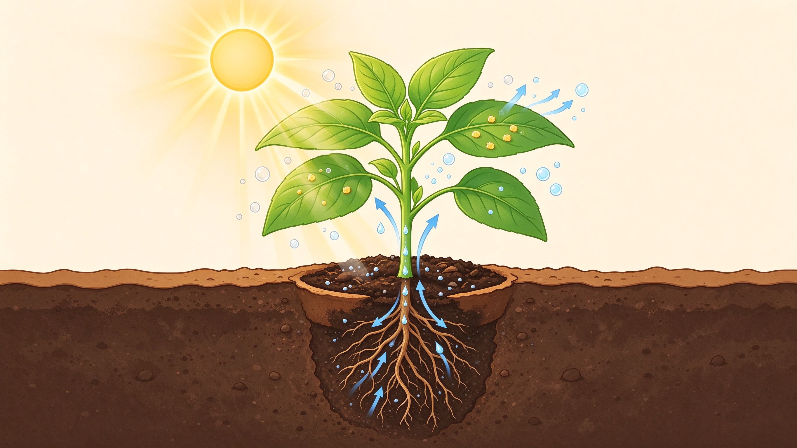 Photosynthesis annotated picture vocabulary with labeled objects