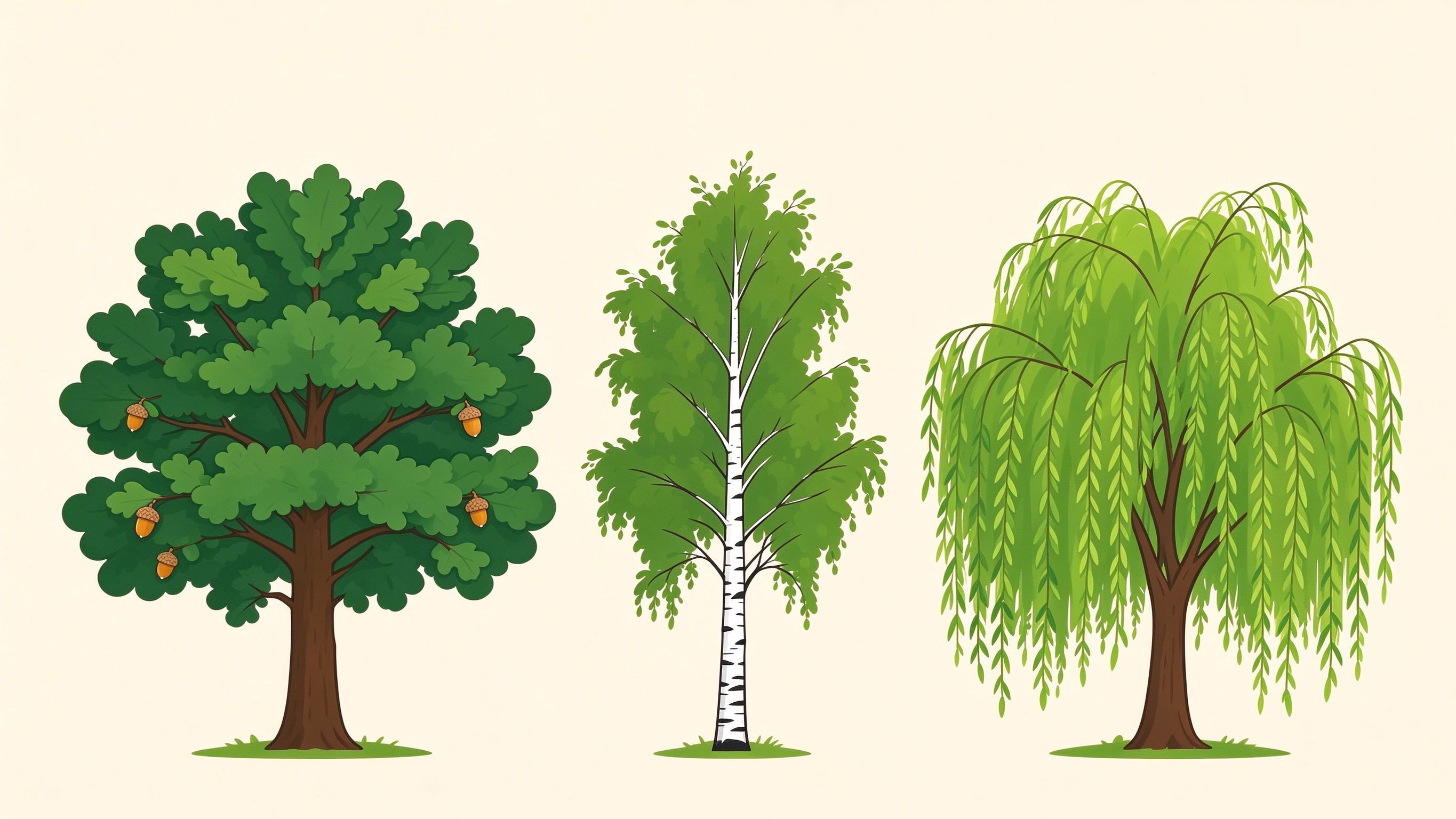 Broadleaf tree examples annotated picture vocabulary with labeled objects