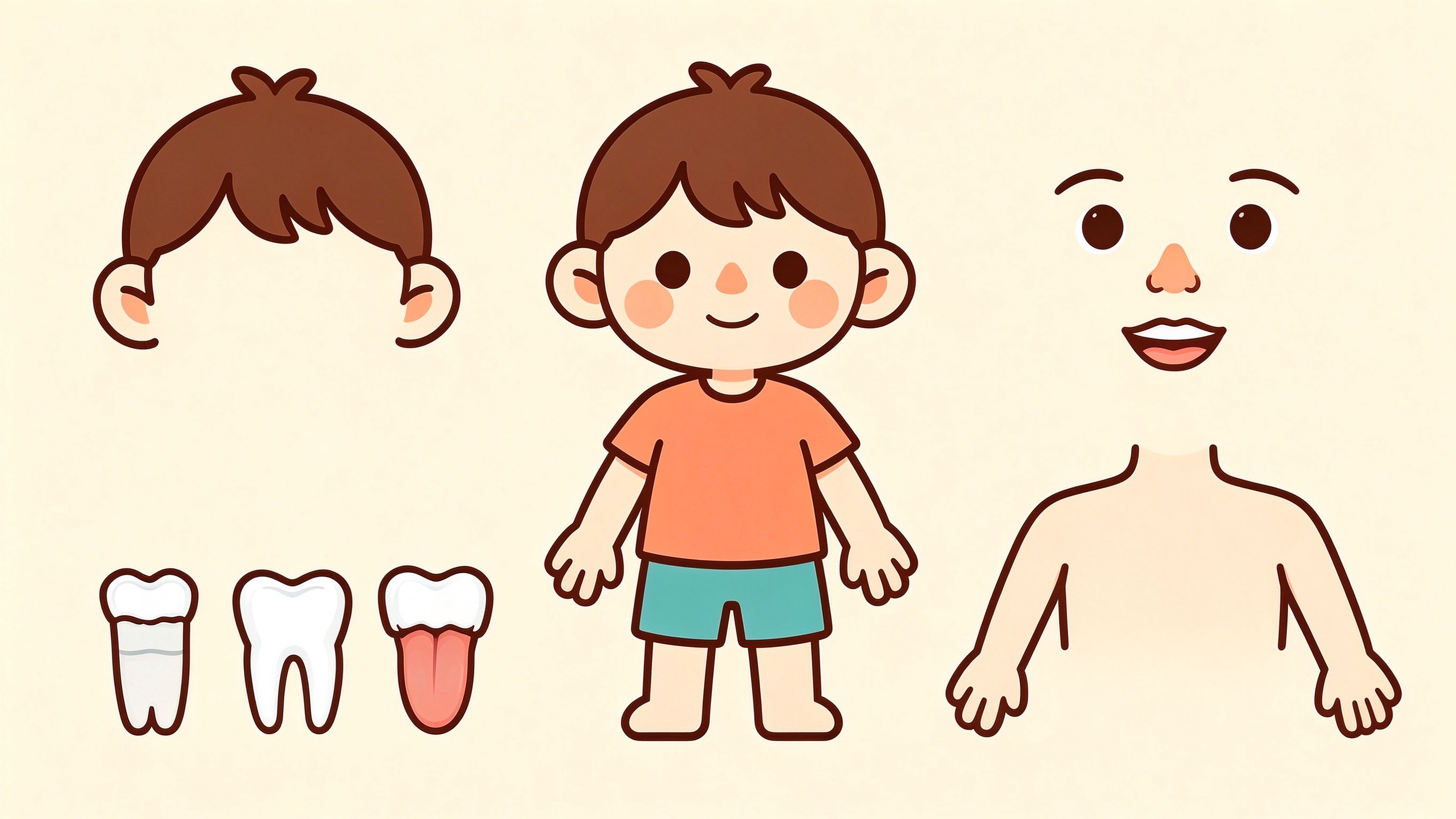 My Body annotated picture vocabulary with labeled objects