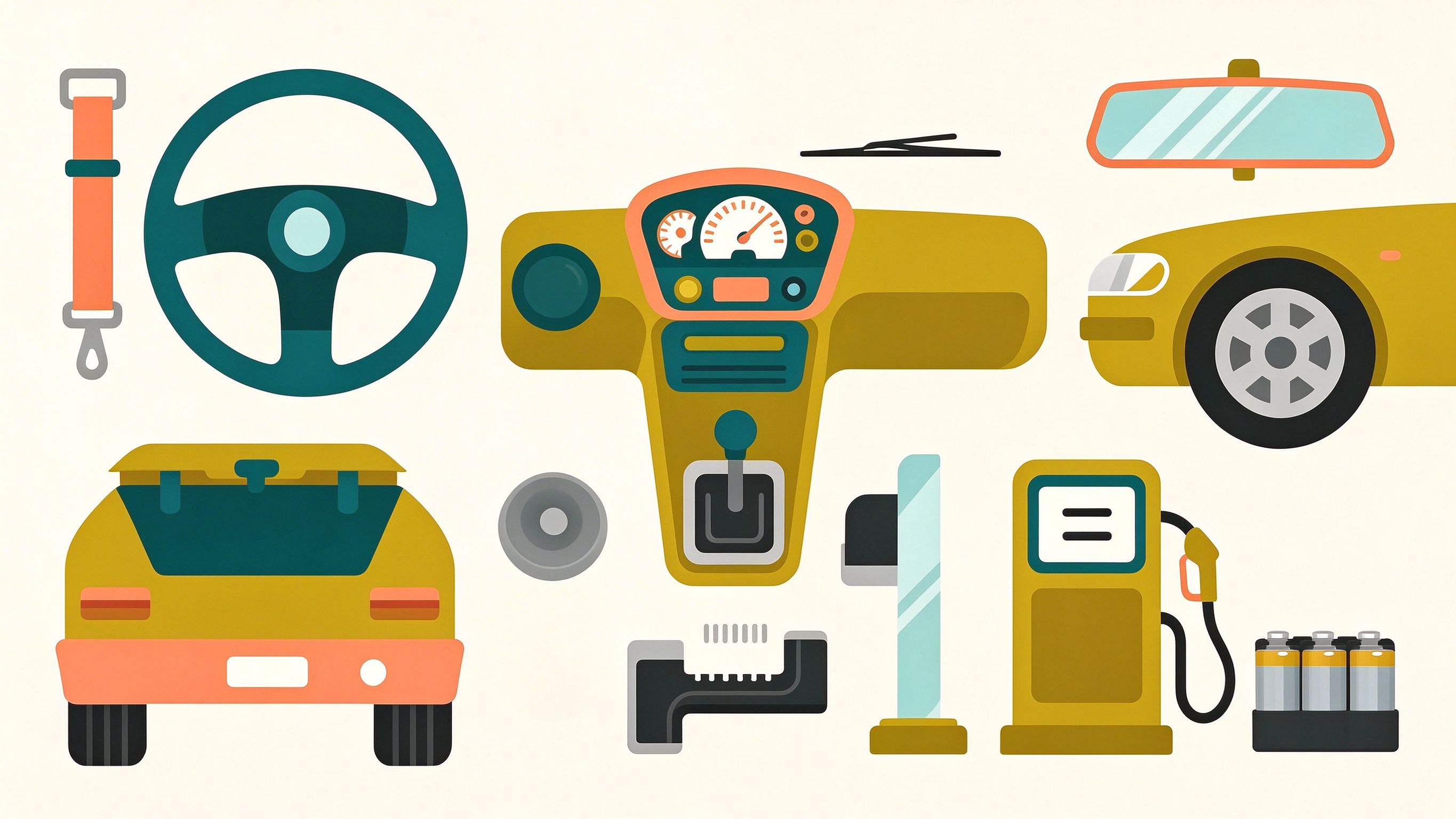Driving a Car annotated picture vocabulary with labeled objects