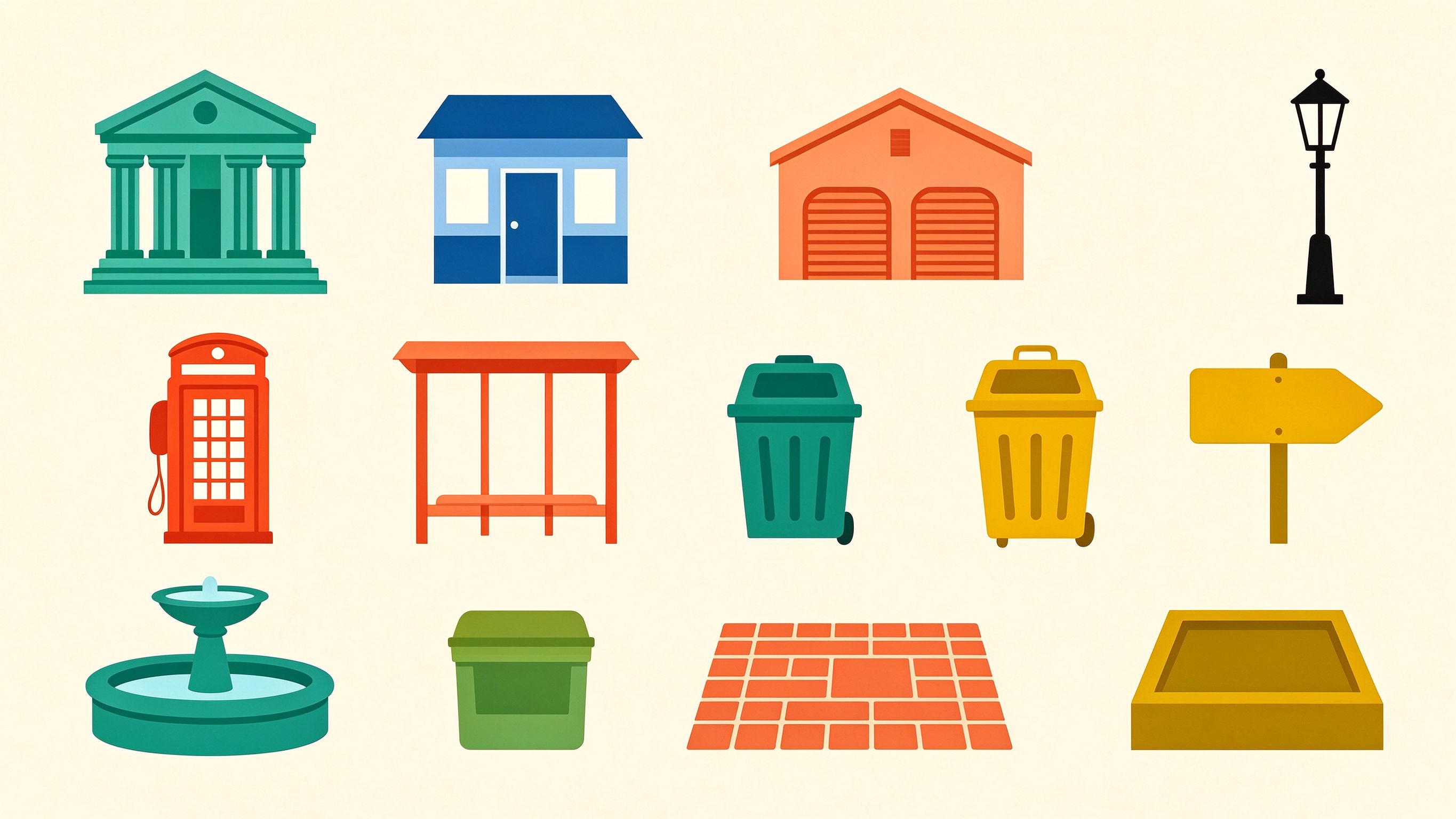 Public Services annotated picture vocabulary with labeled objects